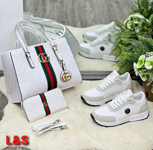 Tasche, Schuhe und Geldbörse