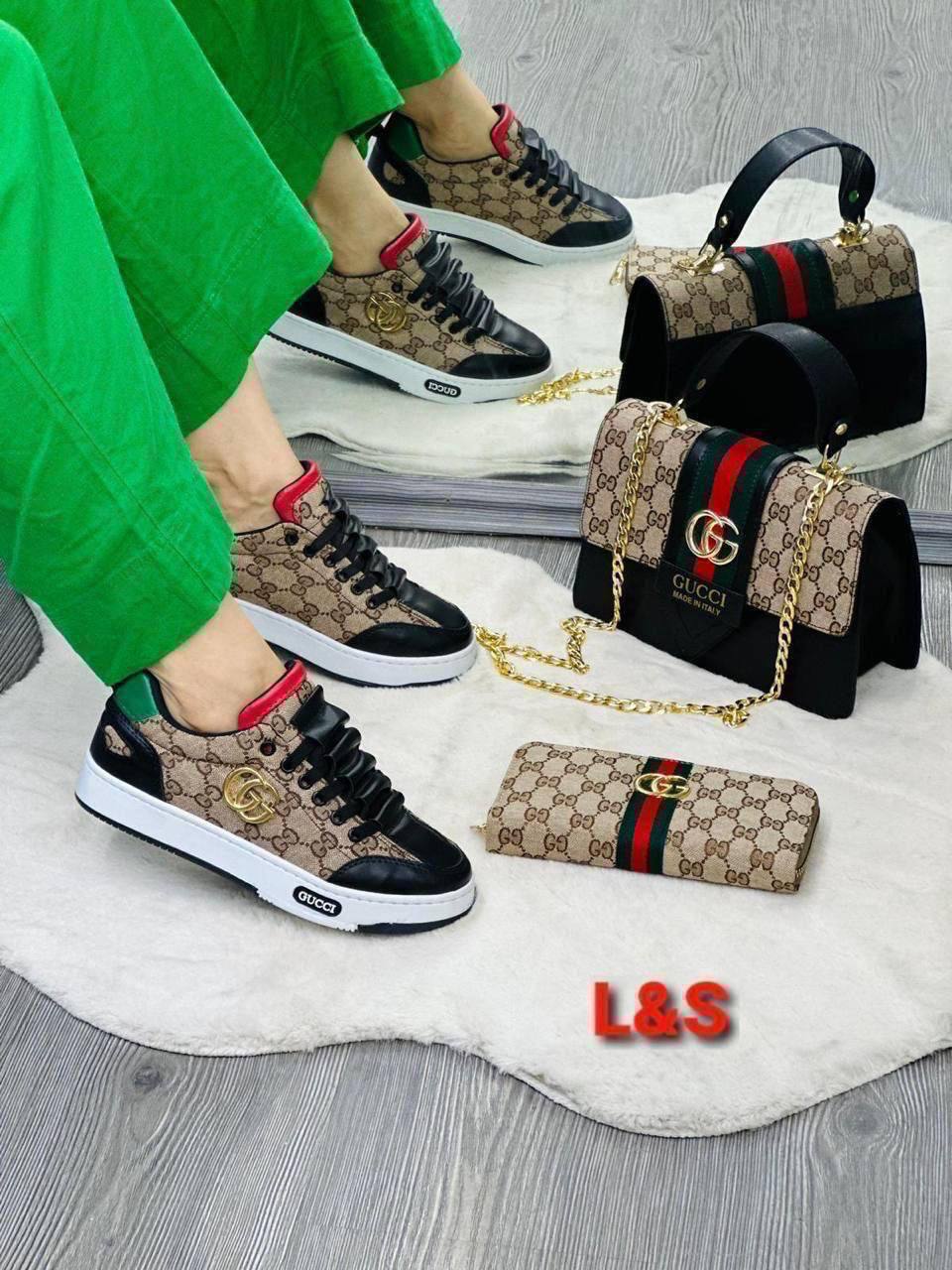 Tasche, Schuhe und Geldbörse
