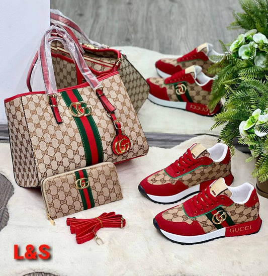 Tasche, Schuhe und Geldbörse