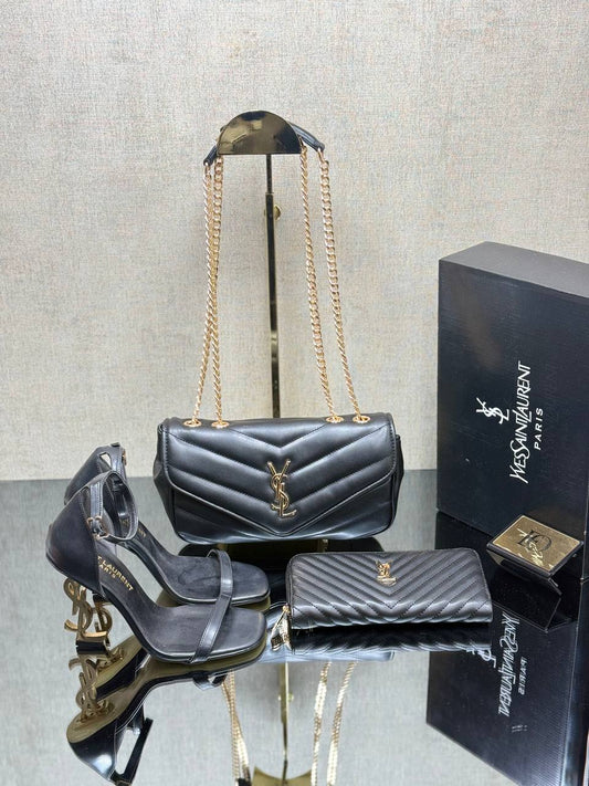 Tasche, Schuhe und Geldbörse