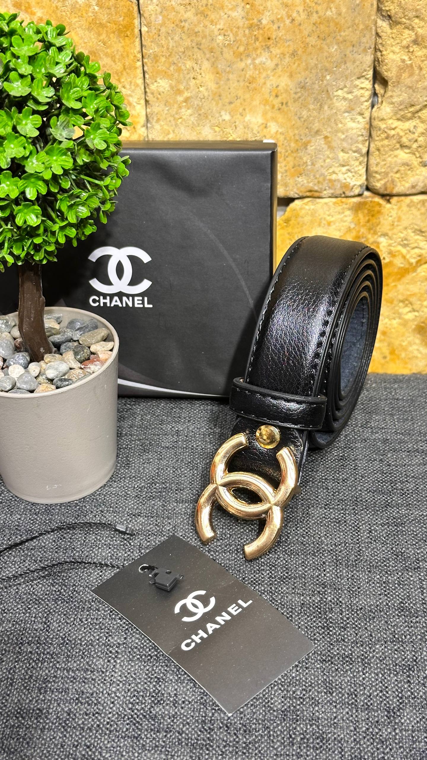 CHNL Ledergürtel – Schwarz