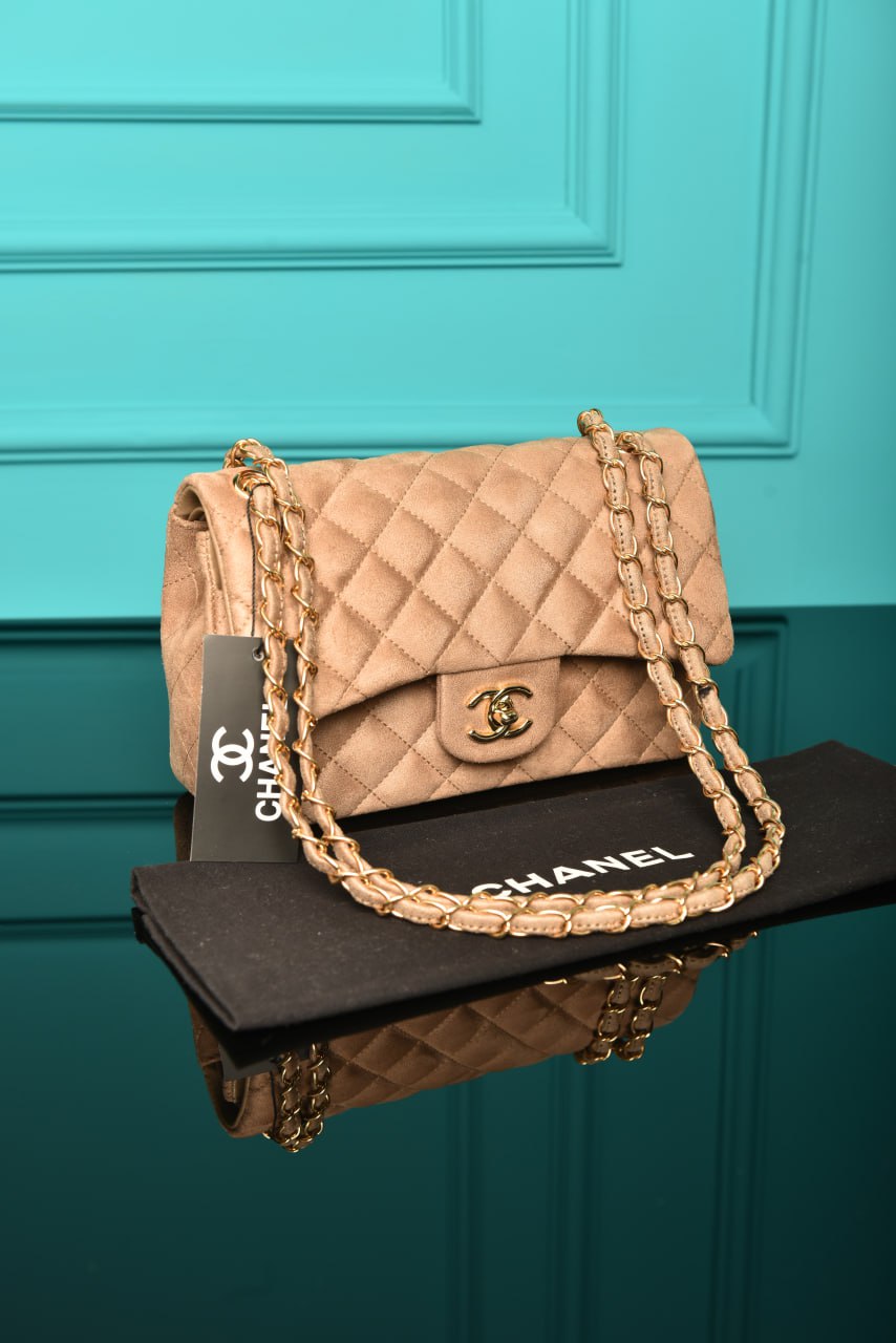 2.55 Double Flap Bag aus Wildleder